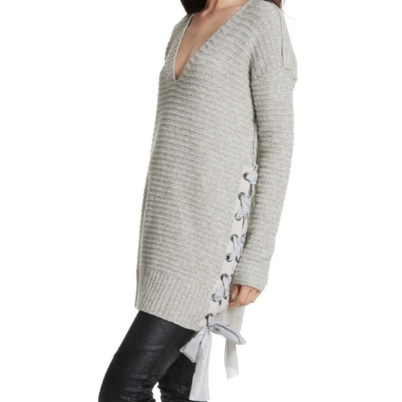 Free People Sweaters - Free People Heart It Laces oversized sweater -sm